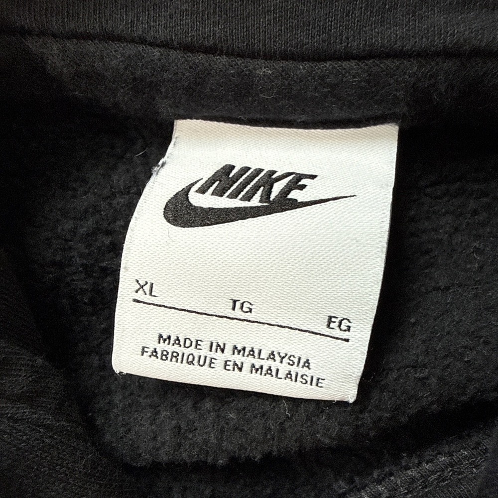 Nike Sportswear Club Fleece Pullover Hoodie Black/White Men's XL BV2654-010 - Picture 3 of 8